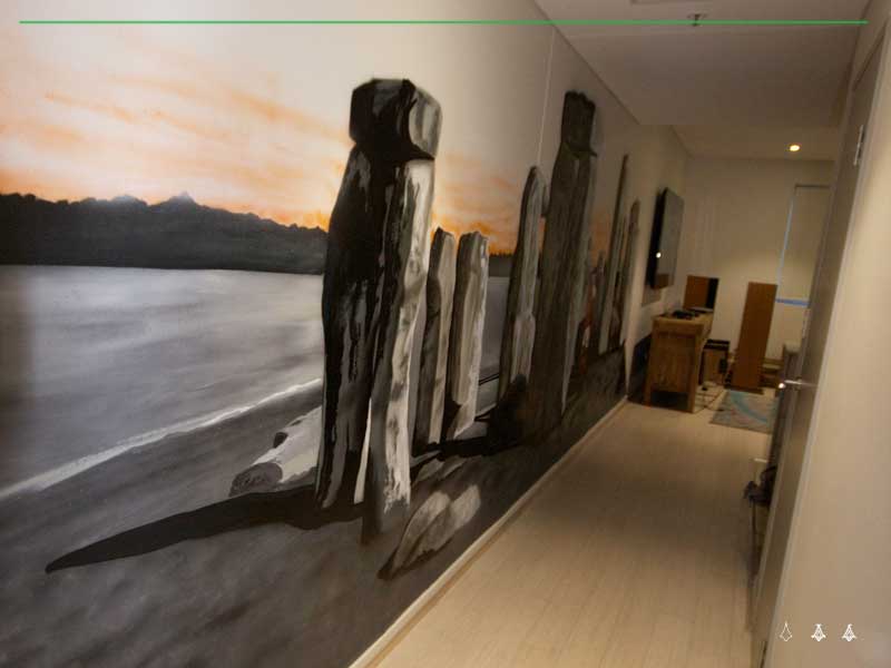 hallway feature wall mural