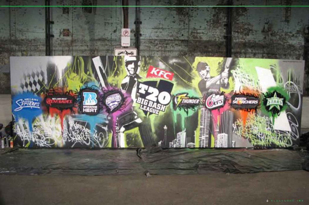 Live graffiti art for Big Bash League event at Redfern sheds