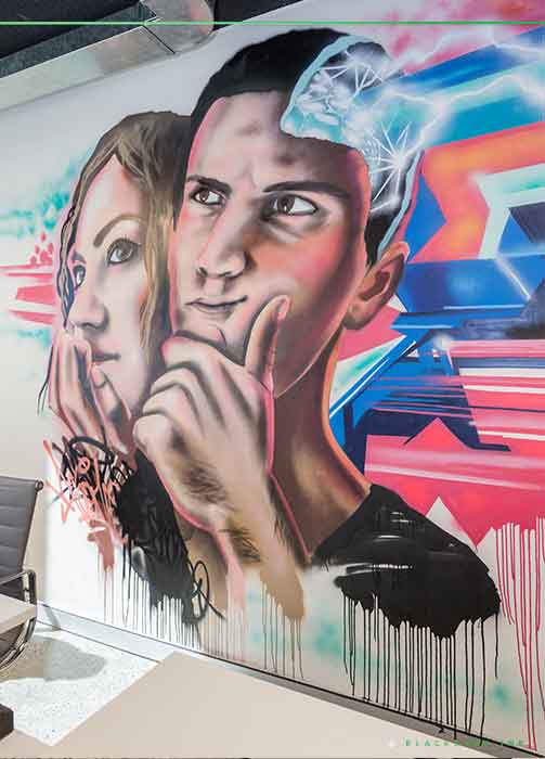 graffiti art in office