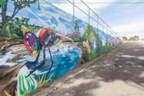 public art painted at a cemetary