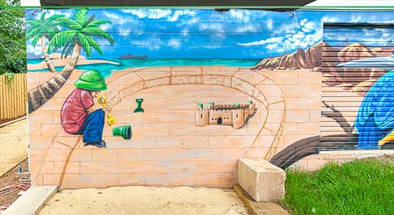 Beach Scene Graffiti