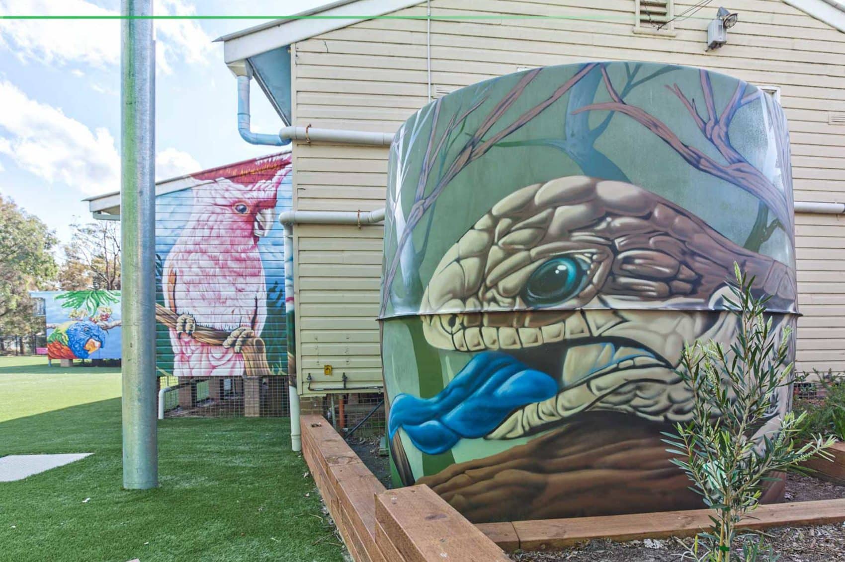 school mural painted at Birrong Public School