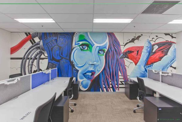 indoor office wall murals