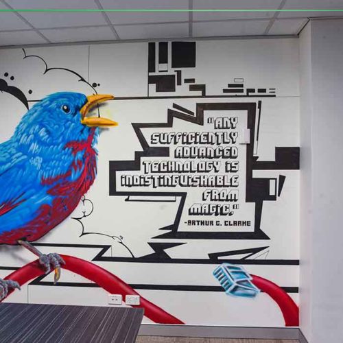 technology graffiti art office