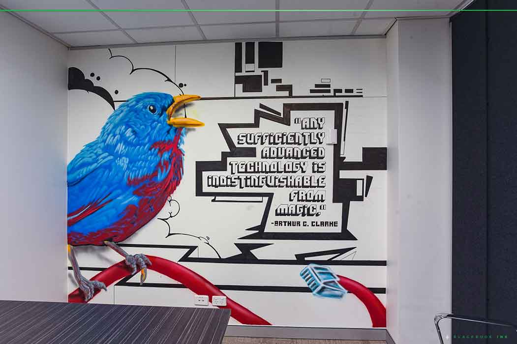 technology graffiti art office