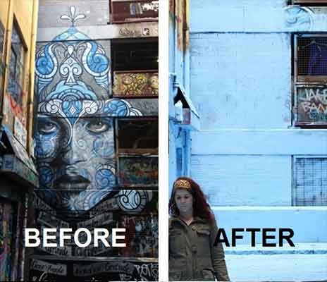 Hosier lane before and after