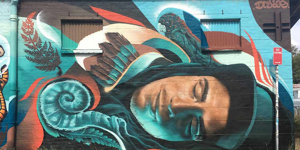 Mural by Dcydes at the Street Art Walk in the Blue Moountains