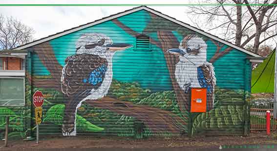 side of school building graffiti art