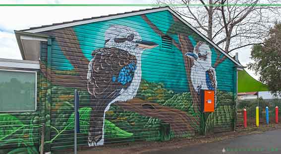 Birrong Public School Mural of Kookaburras