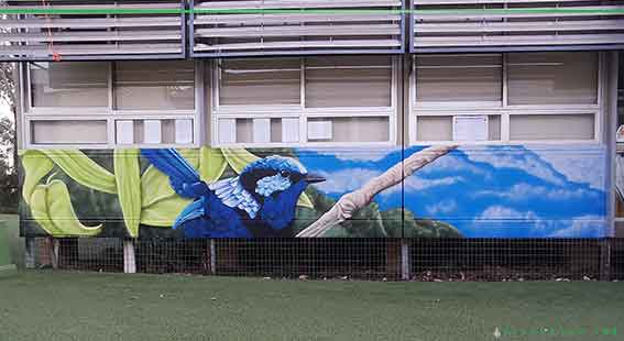 Blue Fairy Wren Demountable School Mural