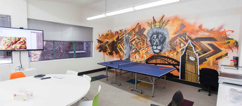 Melbourne Street Artist mural for an Office