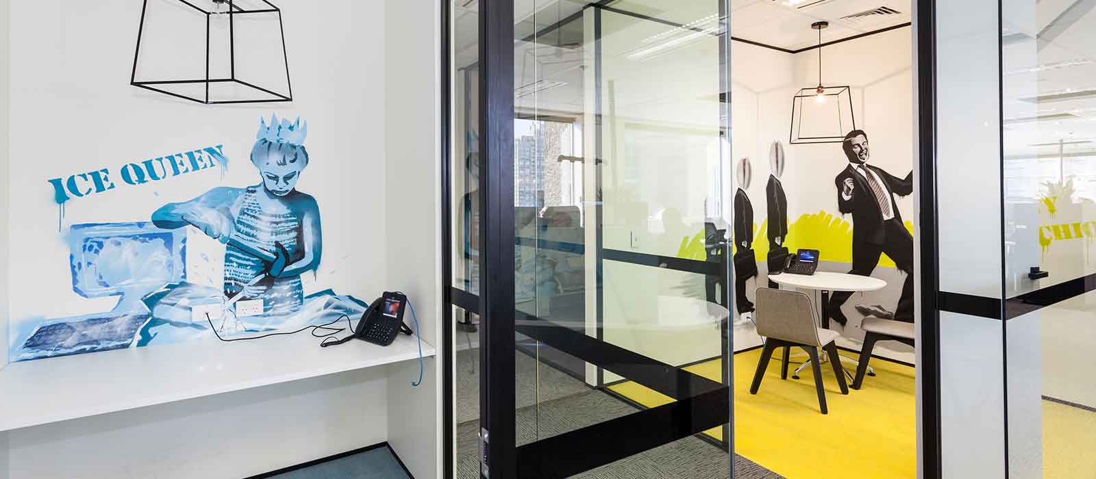 Custom mural improving the atmosphere of a business interior