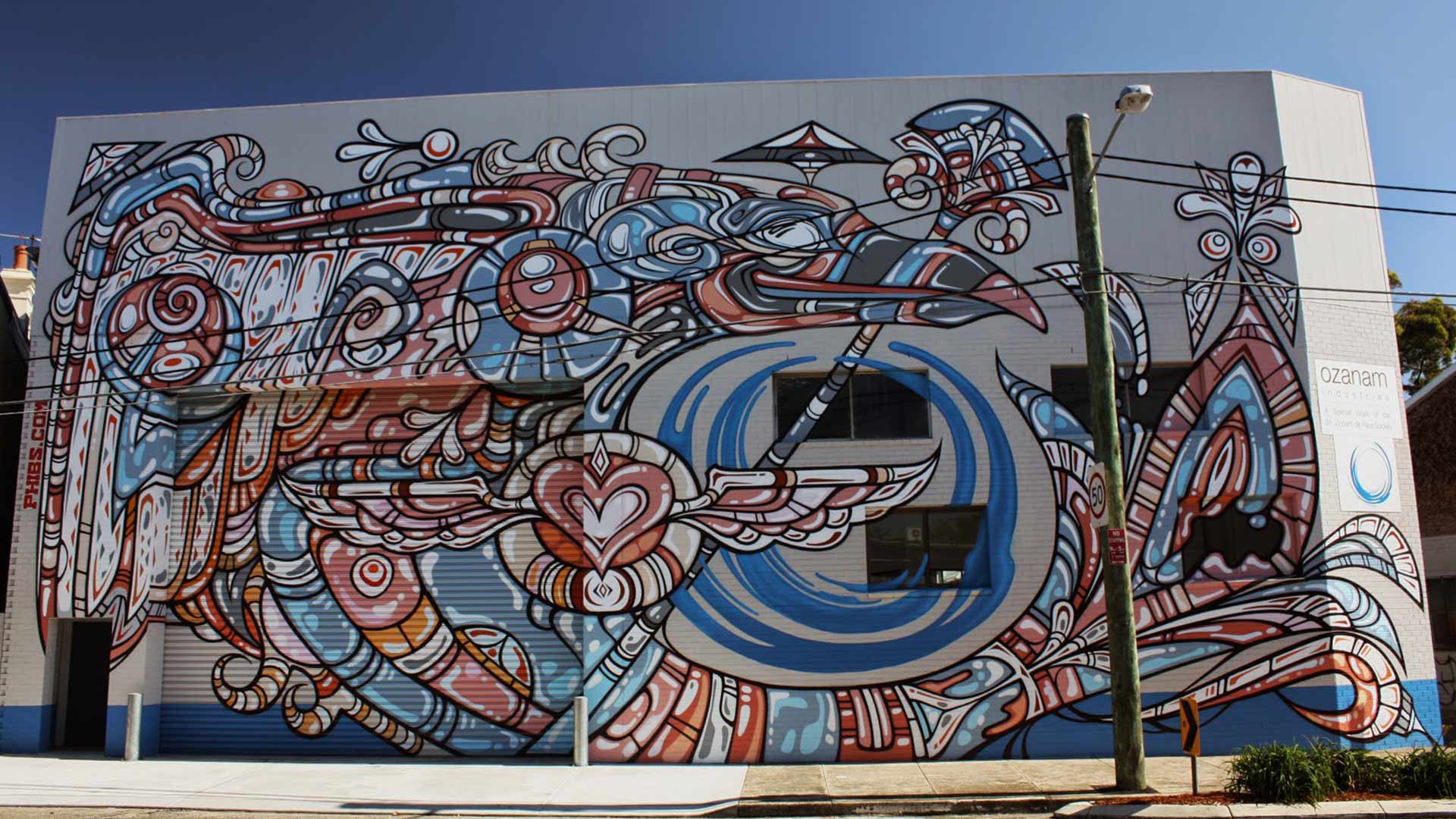 large scale mural painted by Tim Phibs