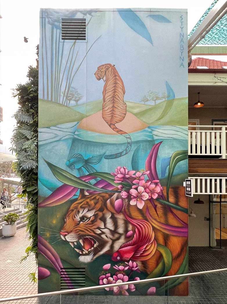 Year of the tiger mural painted by Christina Styna