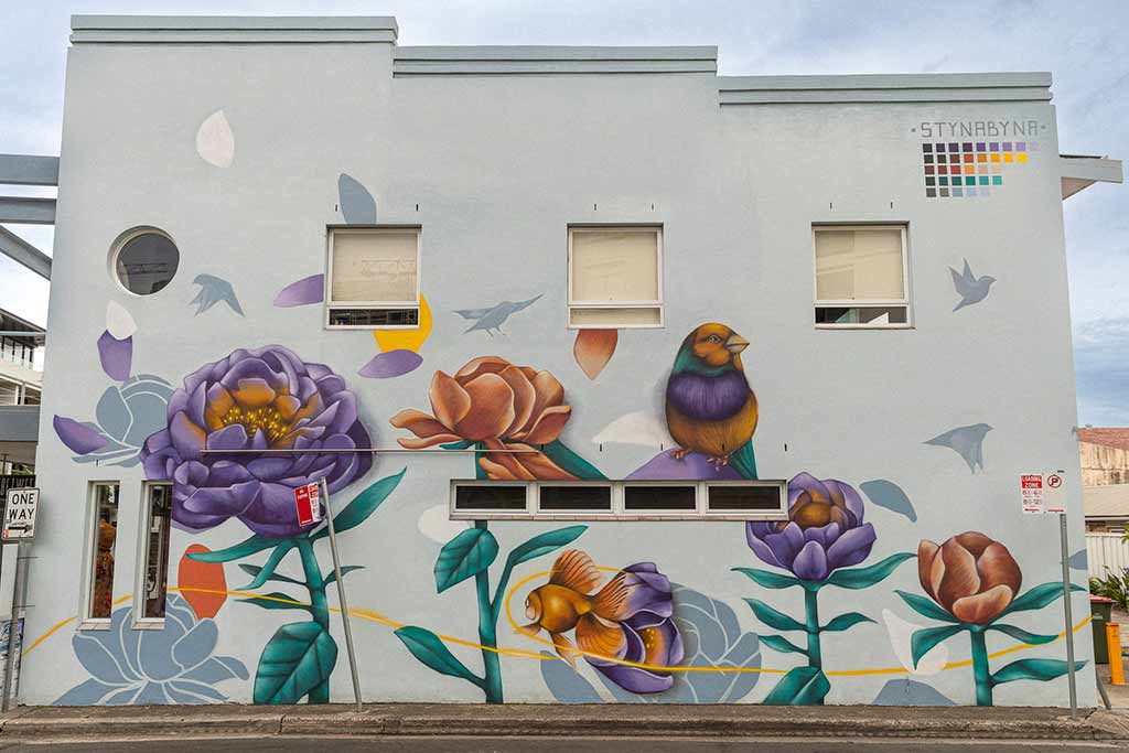 Walk the walls Cronulla mural painted by Styna