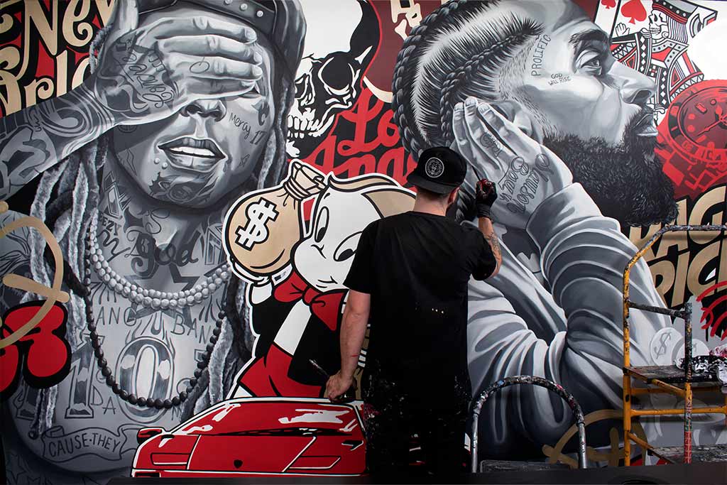 Sydney muralist Alex Lehours