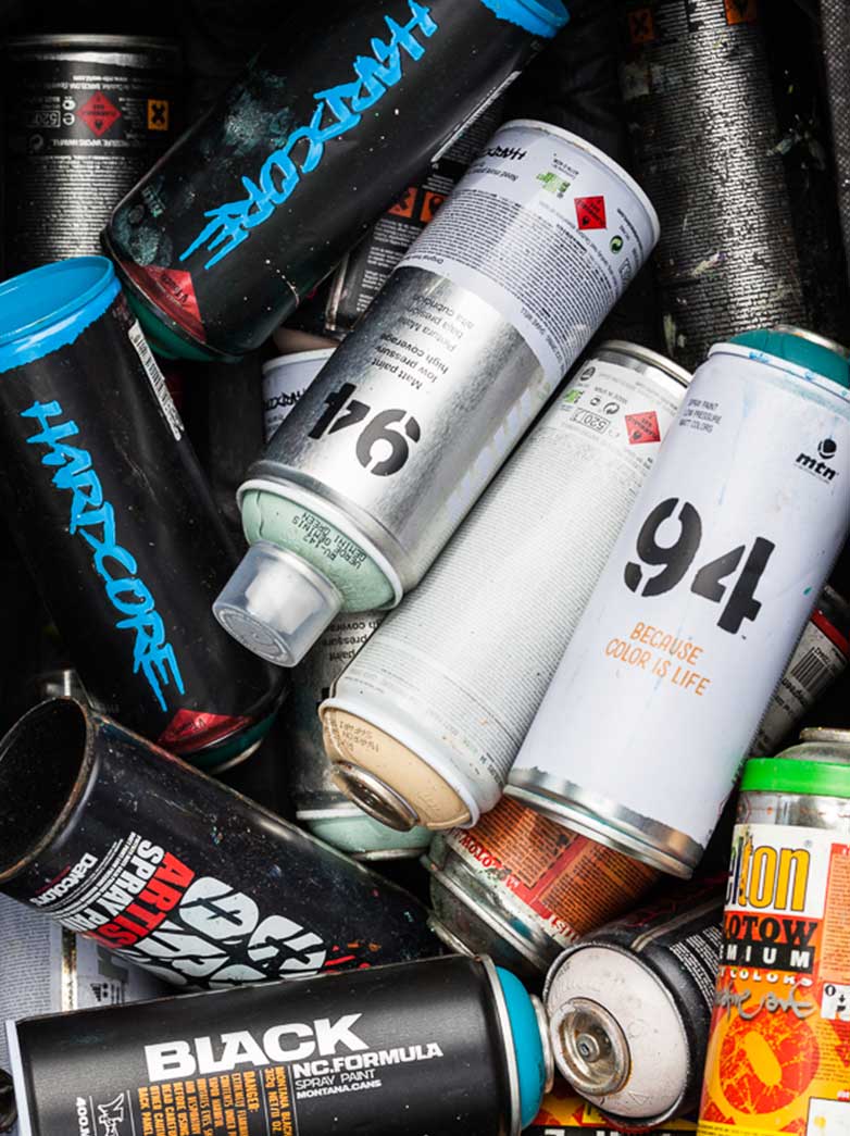 various spray cans