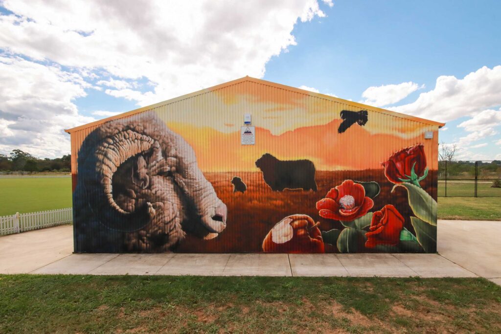 Professional Graffiti & Mural Artists for Hire Across Australia 40 Public artwork at Ferguson Grounds honouring Camden's agriculture history