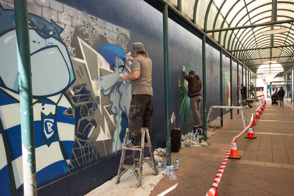 Mural Artists Australia 39 Graffiti Artists Painting Murals For Event Activation in Bankstown through arts funded program