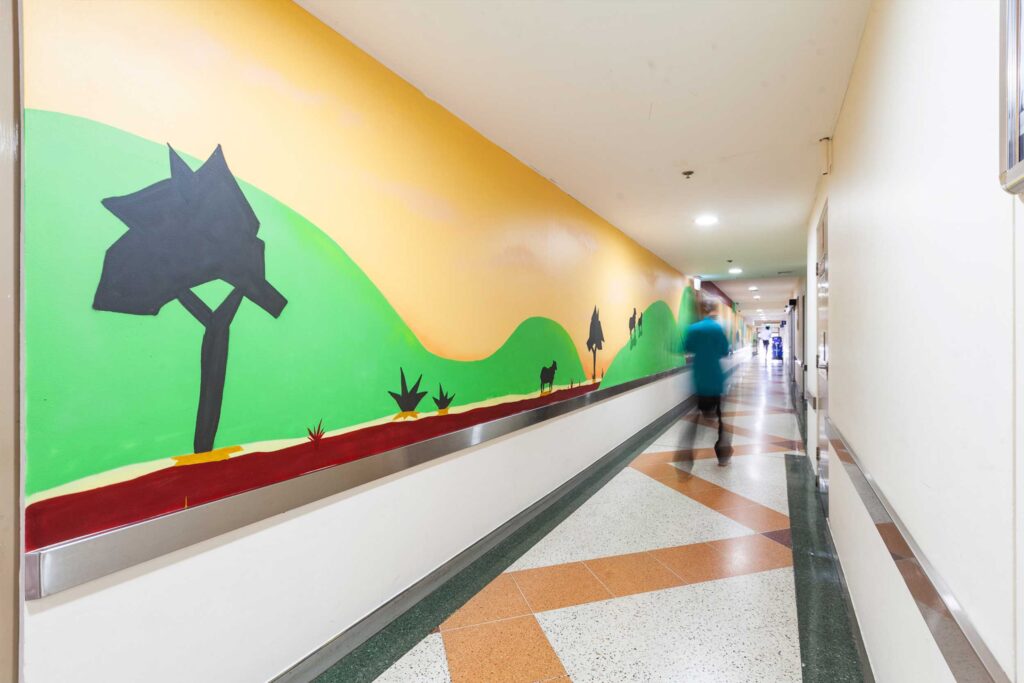 Carnes-Hill-Marketplace-1 Carnes Hill Shopping Centre hallway public art painted for Charter Hall