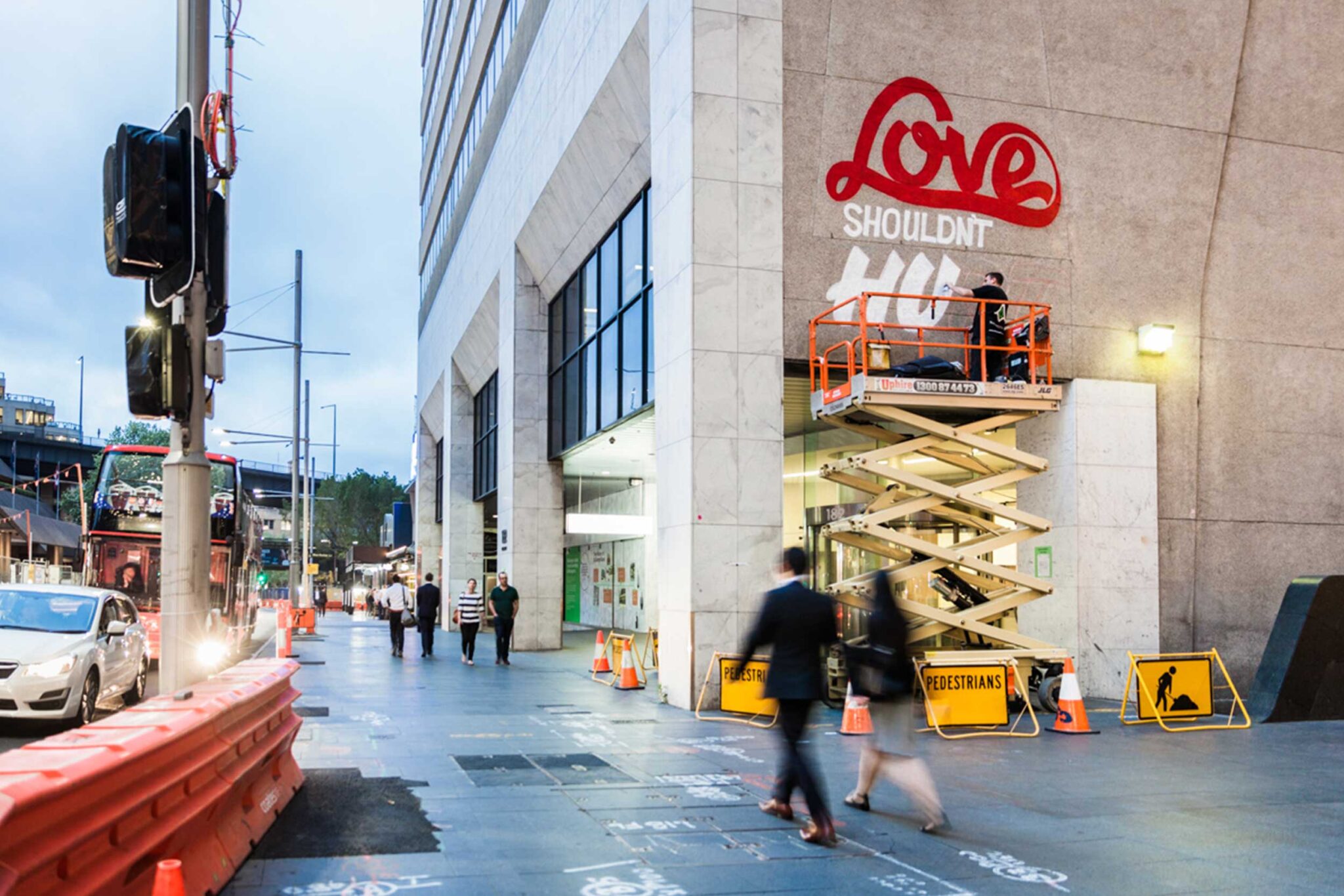 Community mural painted as part of a public art project with Lend Lease at Circular Quay