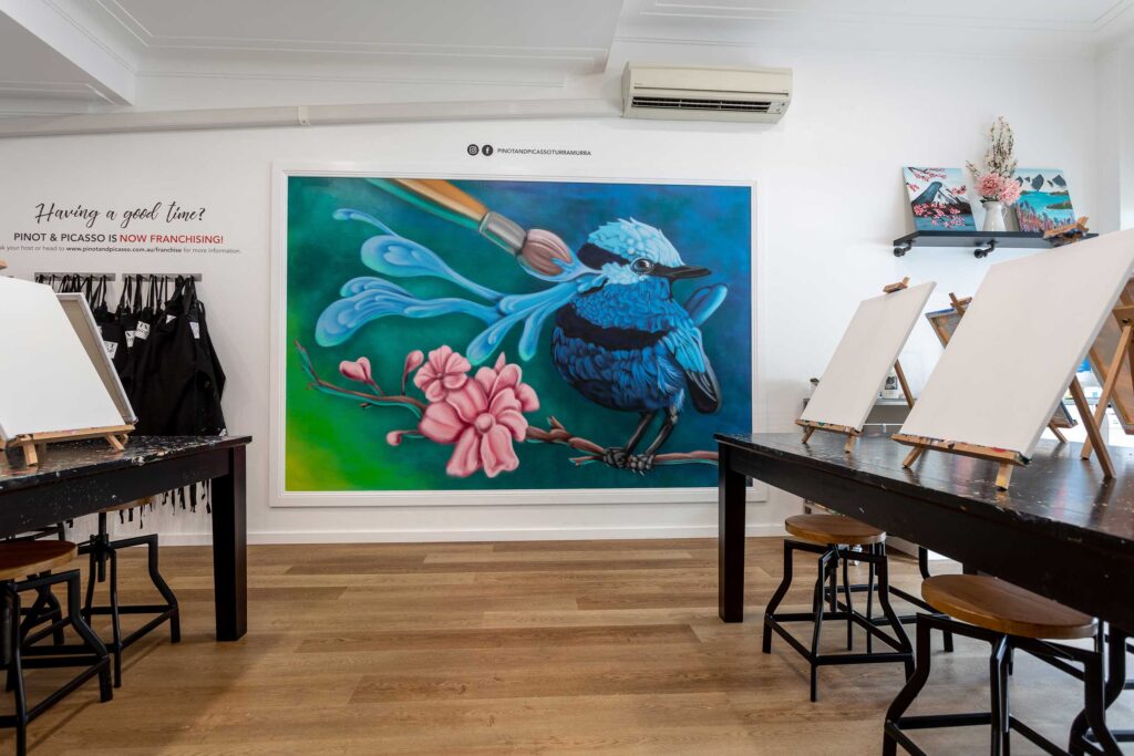 PinotandPicasso-1 Street Art inspired mural for Paint and Sip Turramurra