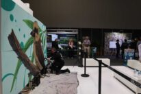Our Mural Process 4 Mural process in action painting live at the Sydney International Convention Centre