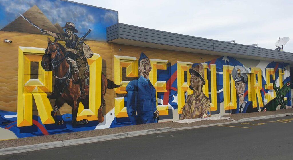 Rosebud-RSL-2 Melbourne mural Artist commission for Rosebud RSL