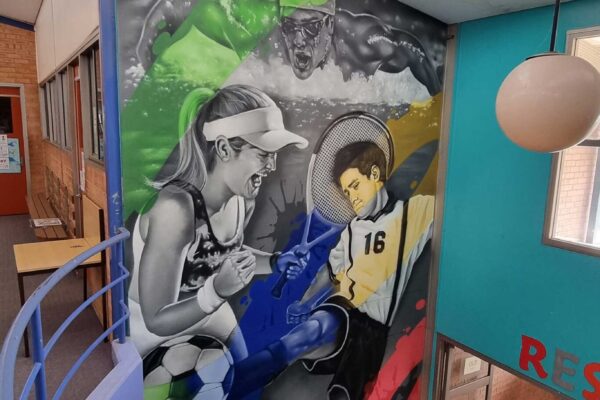 Large mural painted at a School in Sydney