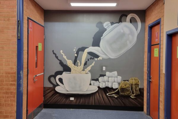 Tea mural painted for a High School