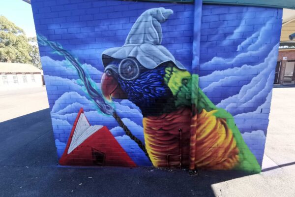 Fantasy mural painted at Bankstown Public School