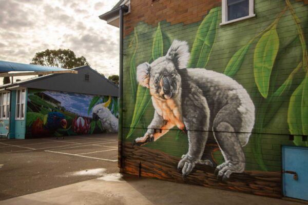 Koala and Australian Birds painted at School in Sydney