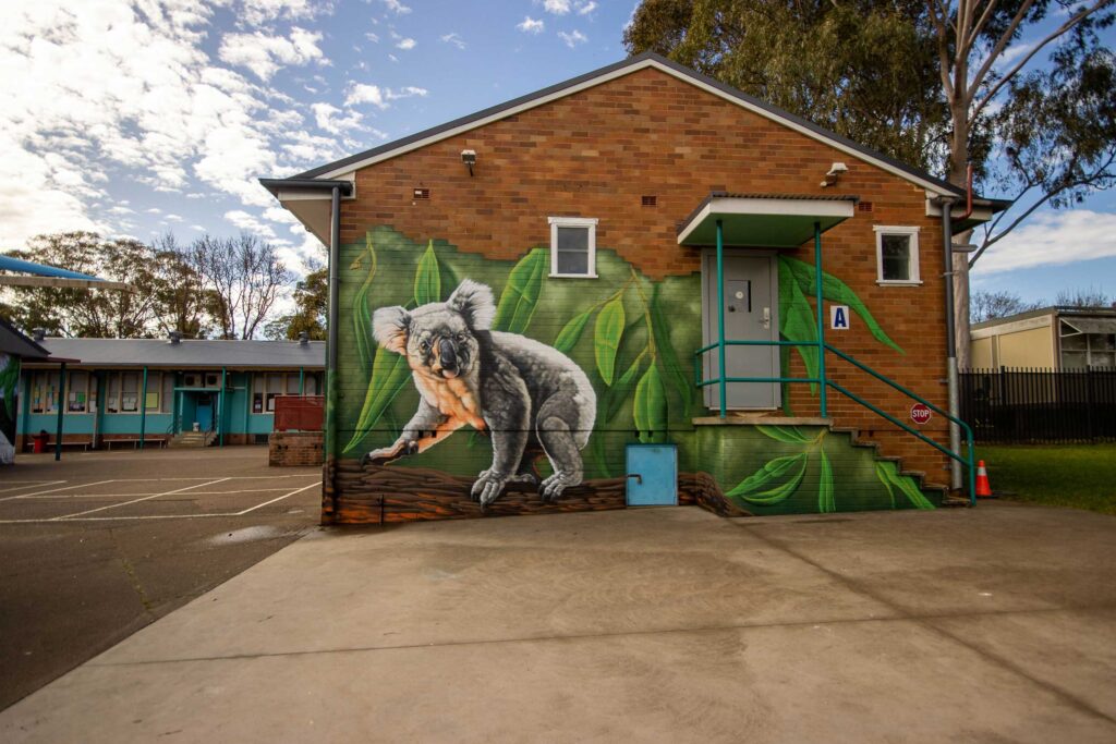 Campbelltown-Public-Murals-5 Koala mural painted for a school in Campbelltown, NSW