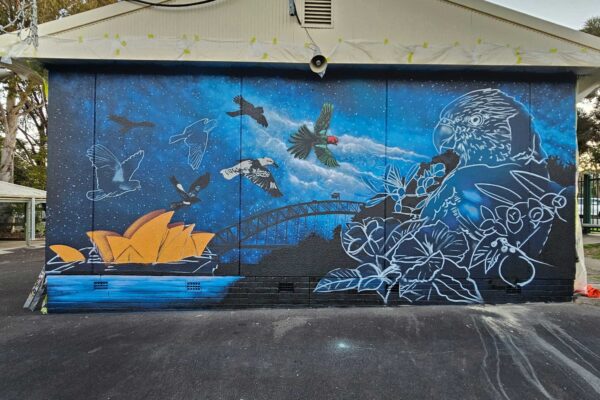 Progress of Multi Cultural mural in a Sydney based School