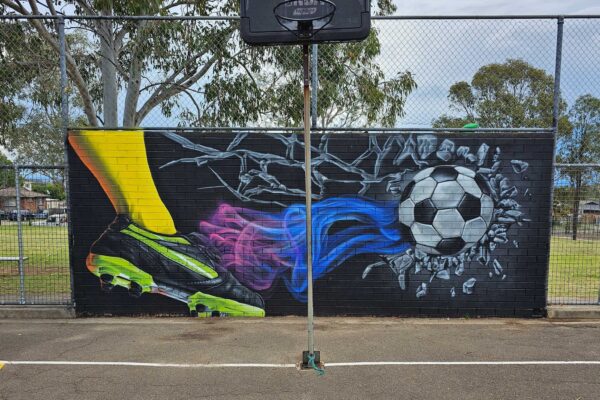 Sports theme mural painted for Sydney School