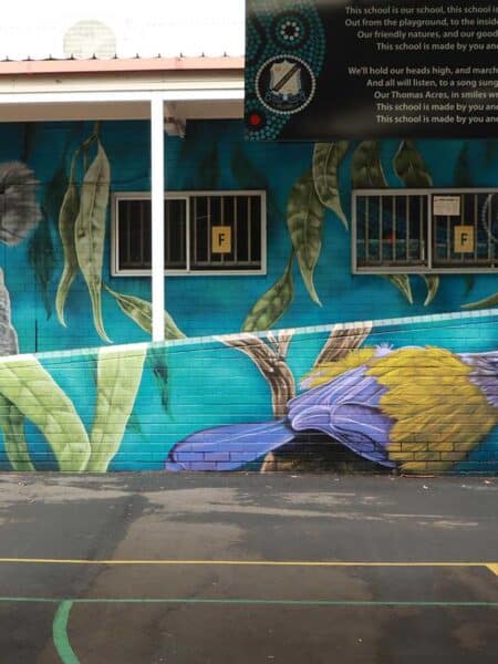 Cola mural in Sydney School