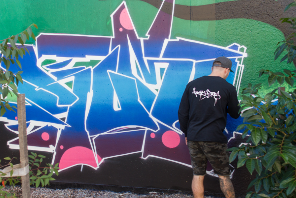 anti graffiti mural artist painting in Sutherland, Sydney