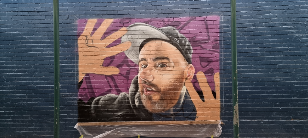 Paul Riots portrait mural Bankstown