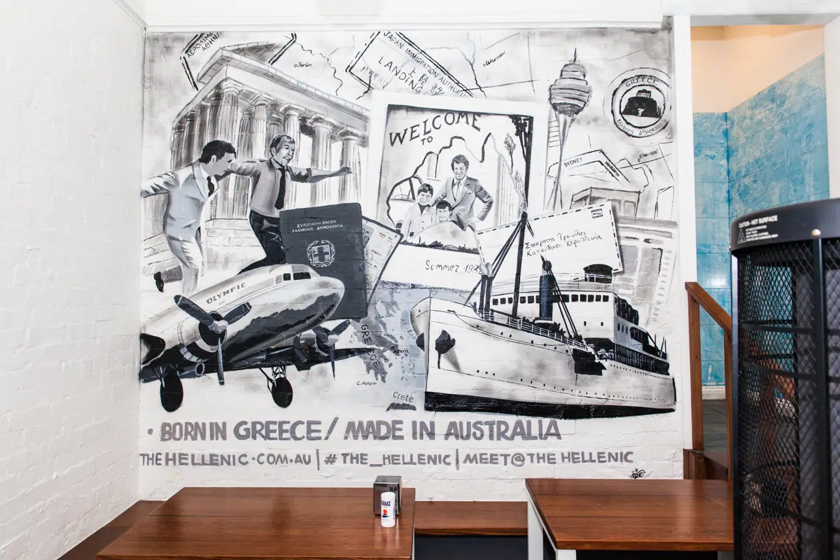 Muralists for businesses creating a custom commercial wall mural