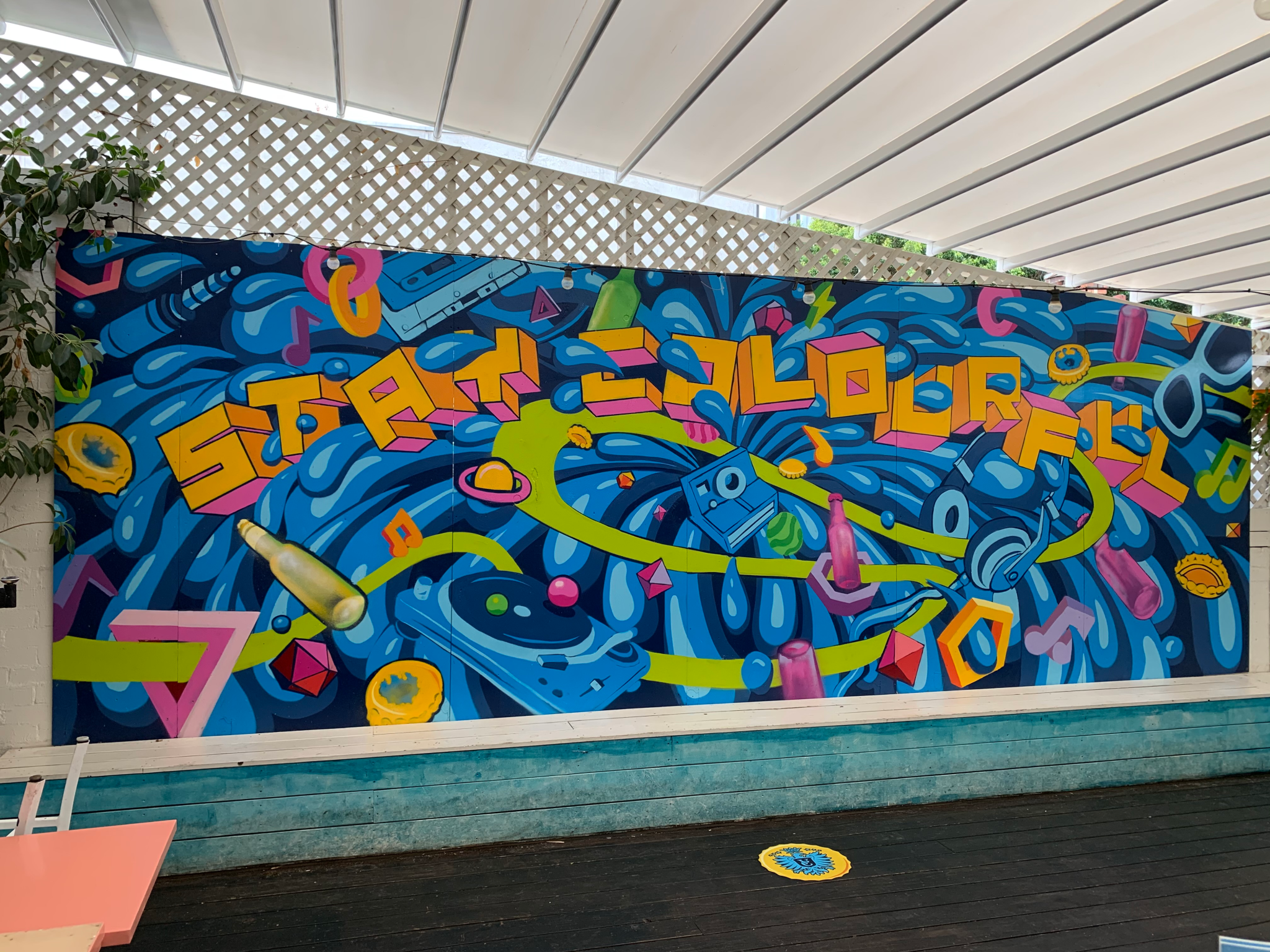 Ooh mural for Vodka Cruiser i na street art style painted in Melbourne