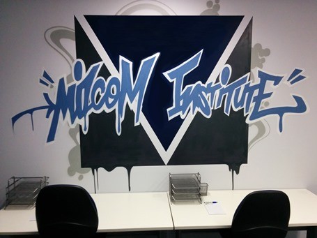 logo_wall_blog-455x341 Graffiti signage for Milcom Institute in Auburn, NSW