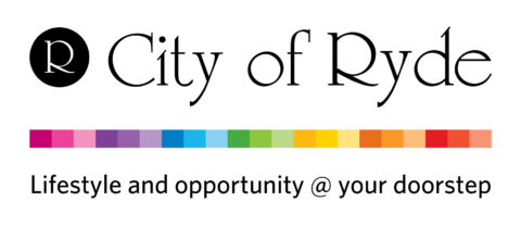 City of Ryde logo with colourful bar and slogan about lifestyle and opportunity.