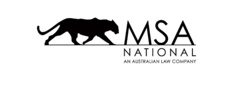 MSA National law firm logo with a black panther silhouette and text.