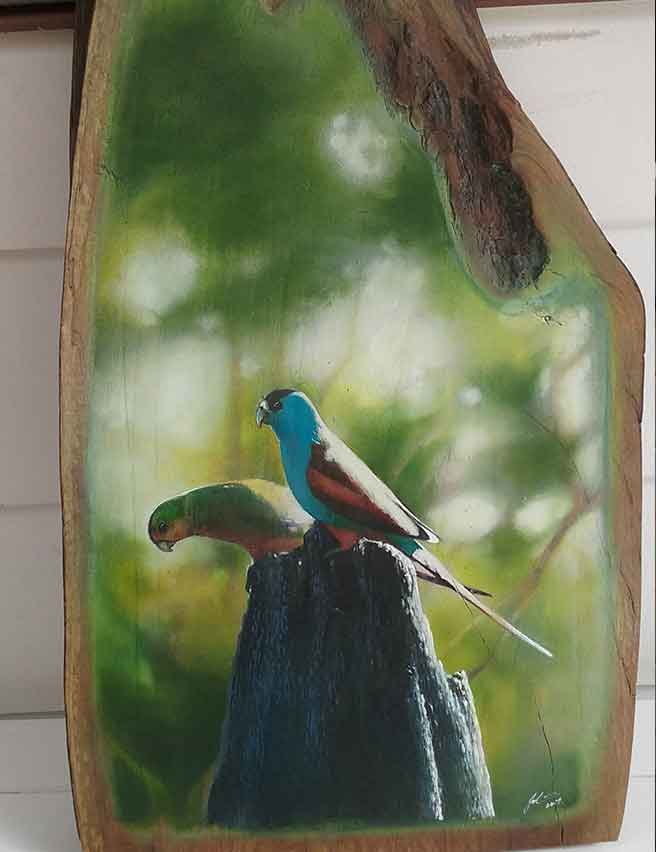 Deo acrylic painted birds