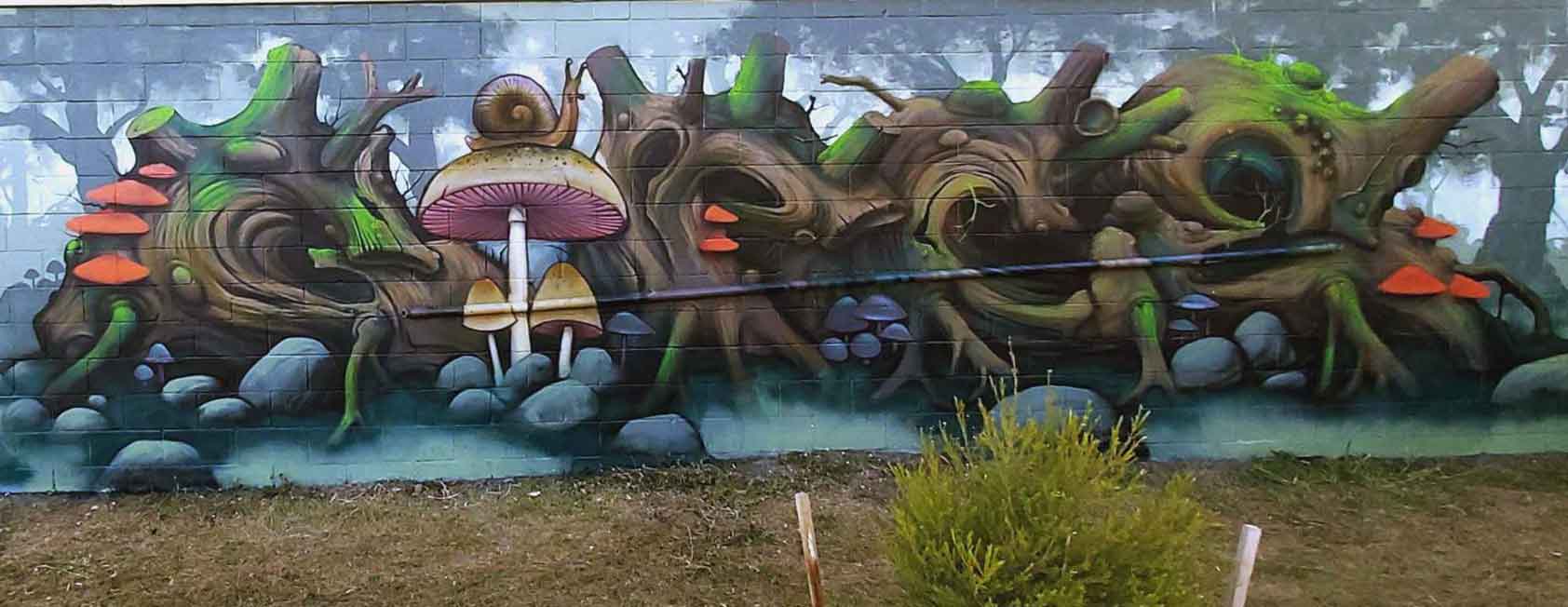 gipse camoflauged graffiti piece painted in Brisbane